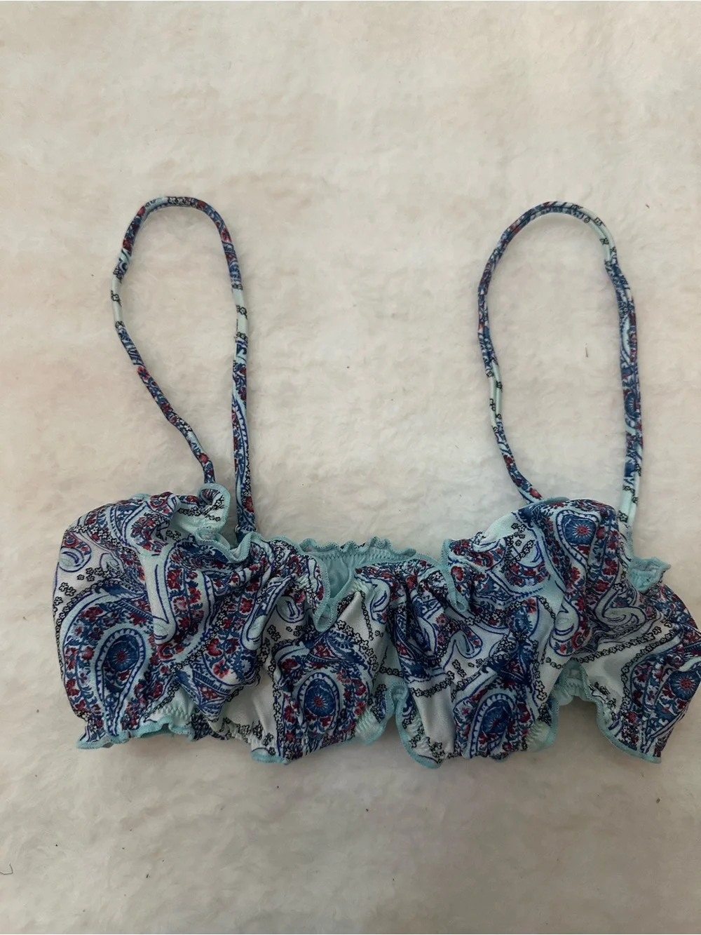 New! Frankie's Bikinis Paradiso Paisley Arabelle Shine Bikini Top S 39308